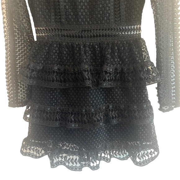 SELF-PORTRAIT Ava Guipure Lace Mini Dress Size 4 - Picture 5 of 10